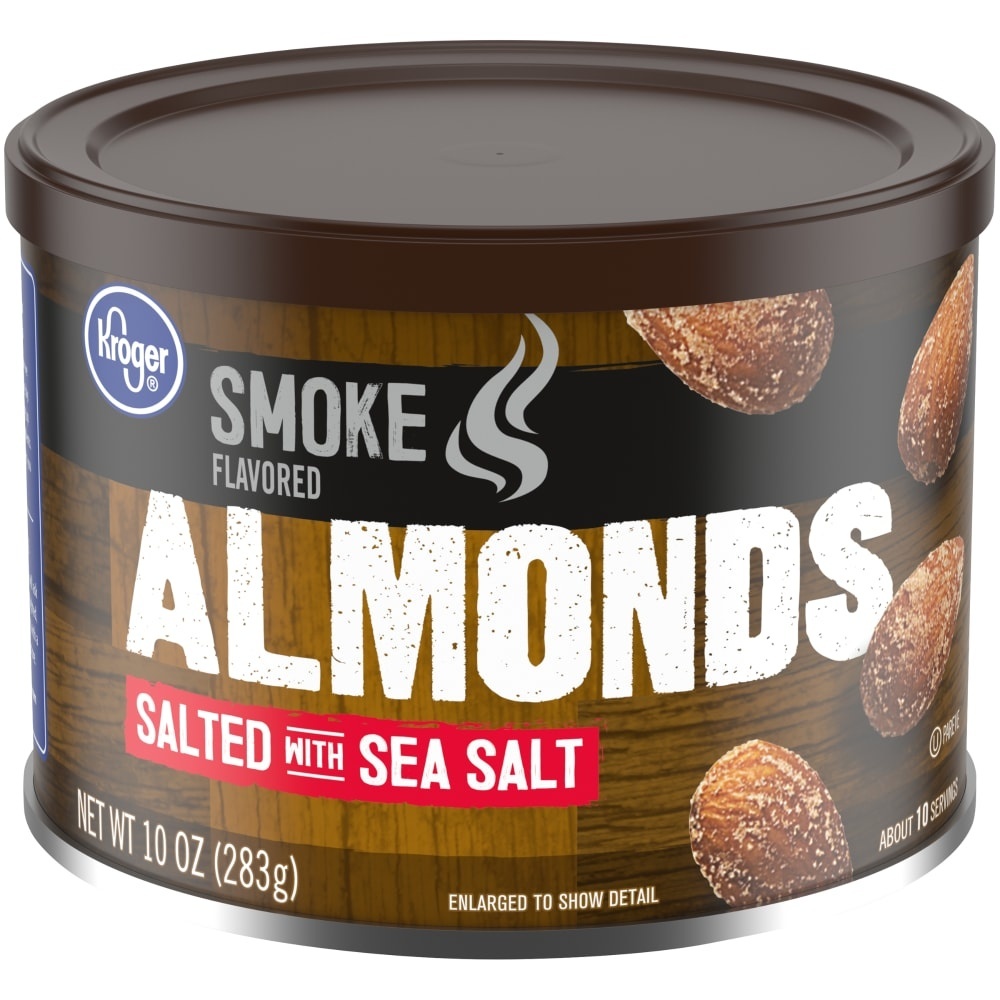 slide 1 of 3, Kroger Salted & Smoke Flavored Almonds, 10 oz