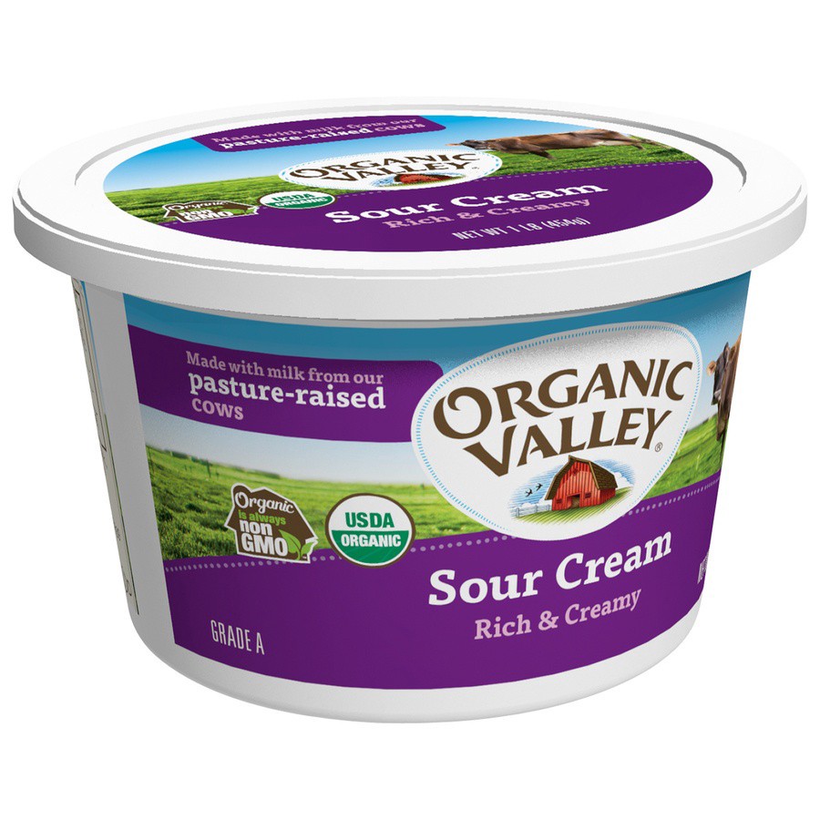 slide 2 of 3, Organic Valley Sour Cream 1 lb, 1 lb