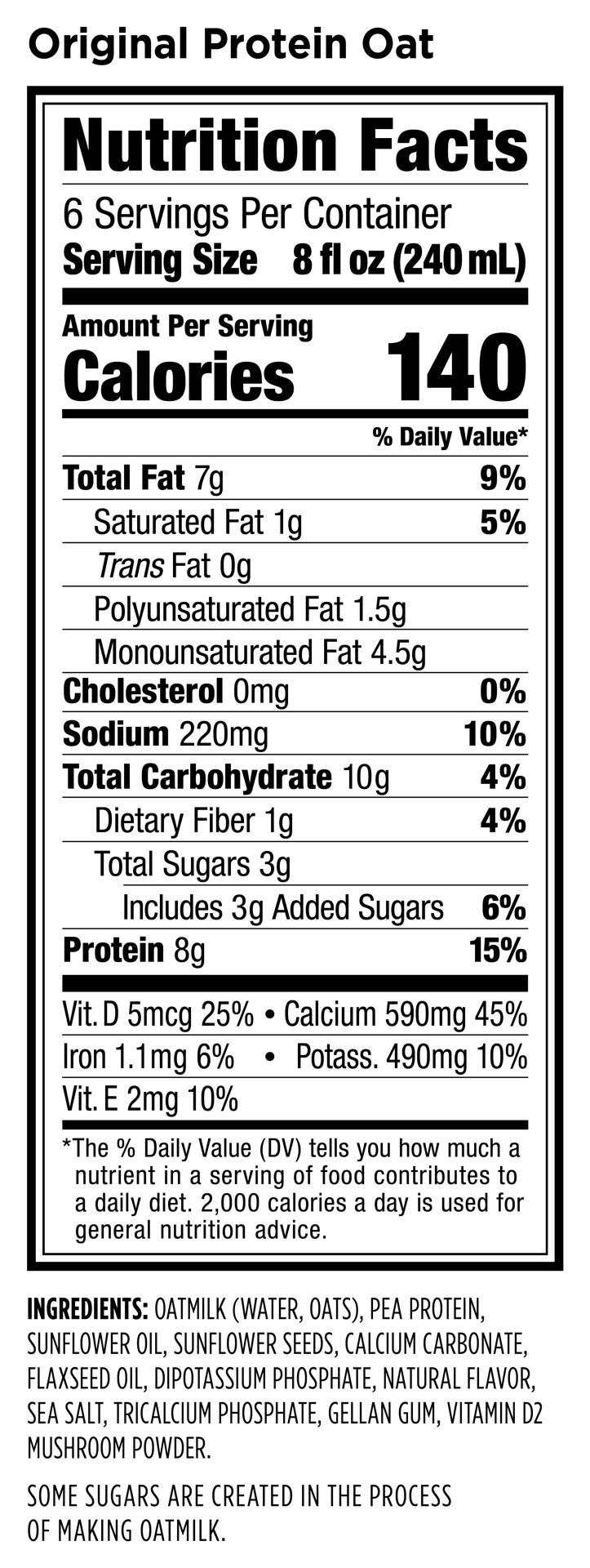 slide 7 of 8, Califia Farms Protein Original Oat Milk 48 fl oz, 48 fl oz