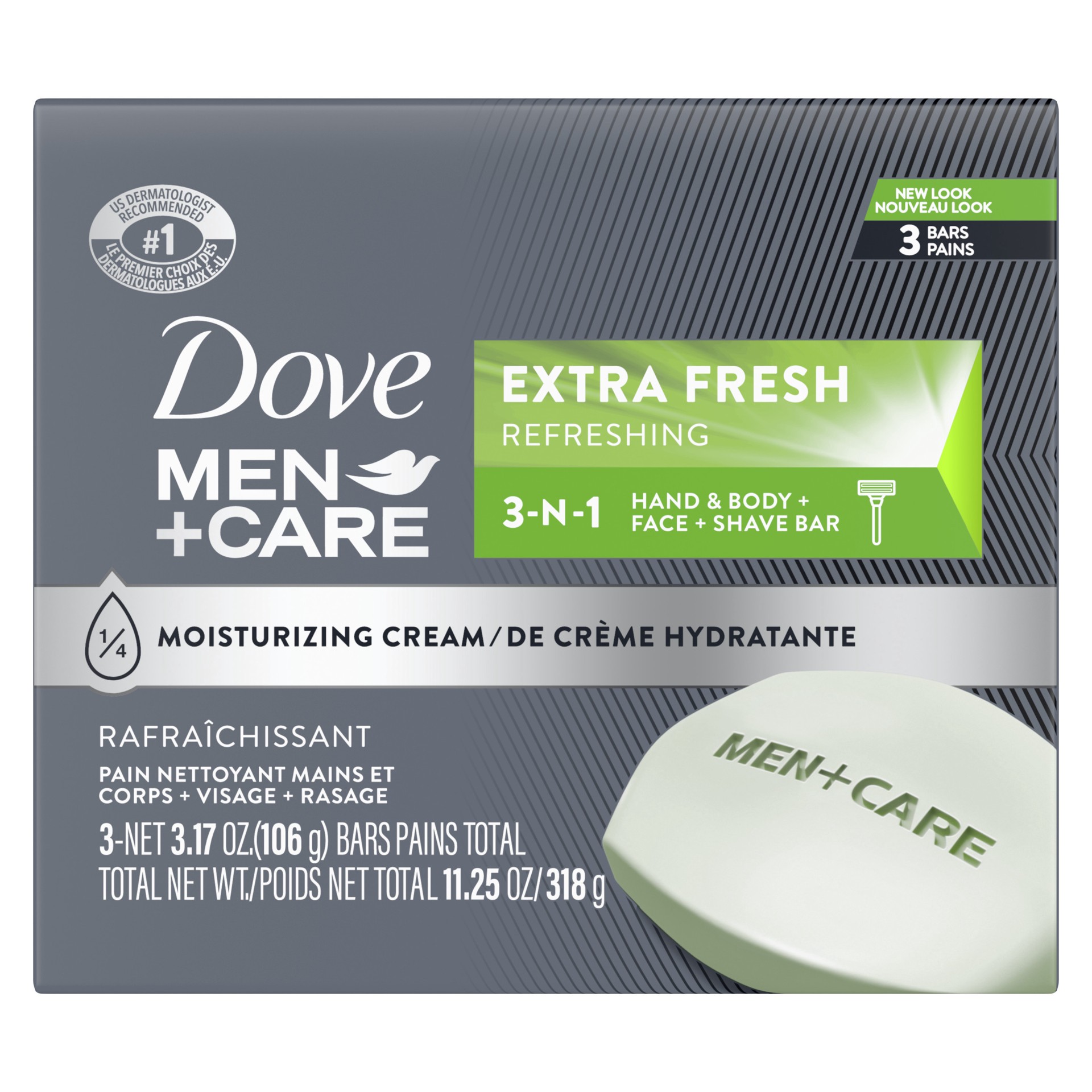 slide 1 of 4, Dove Men+Care Extra Fresh Bar, 3-Pack, 1 ct