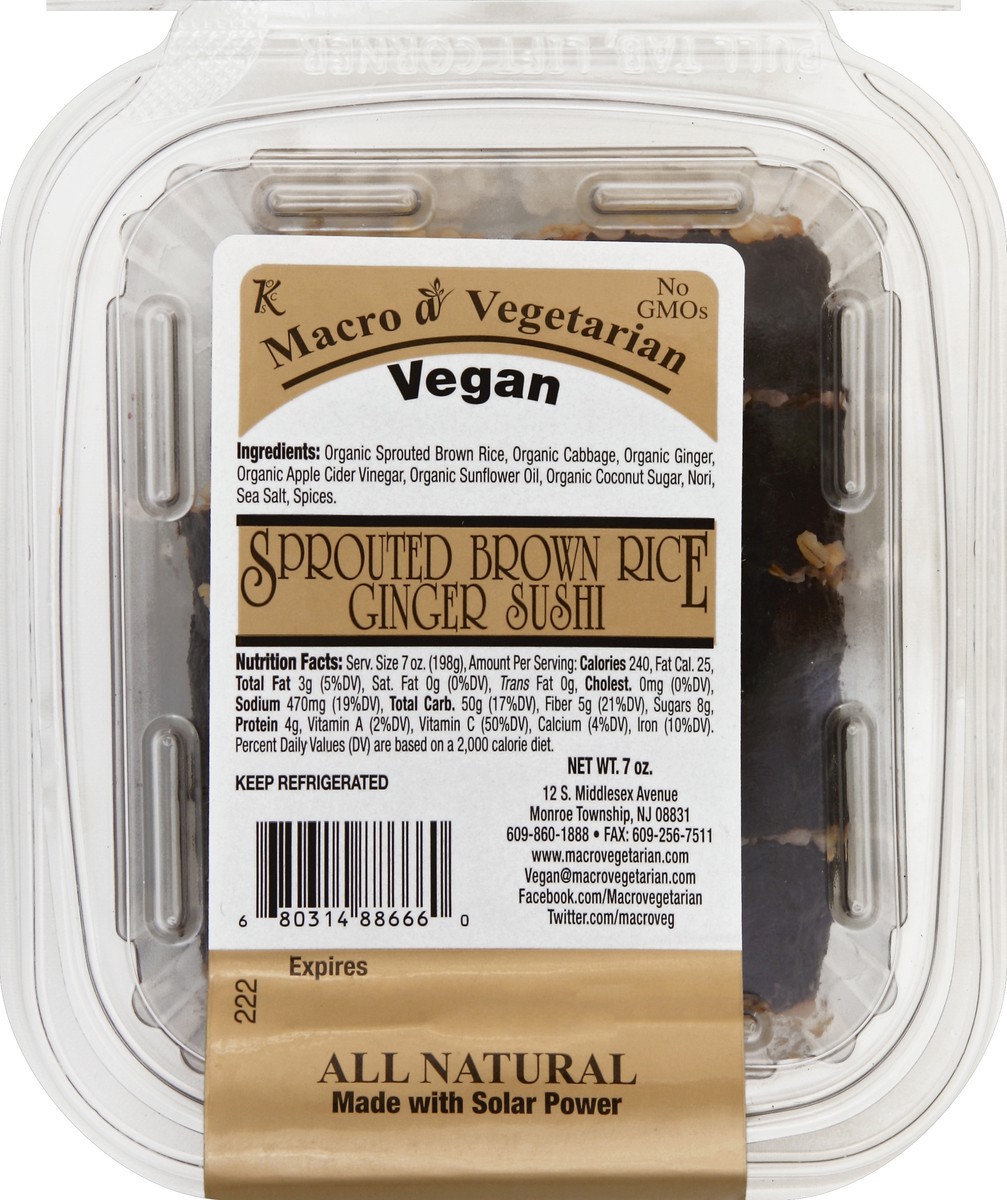 slide 1 of 4, Macro Vegetarian Sushi 7 oz, 7 oz