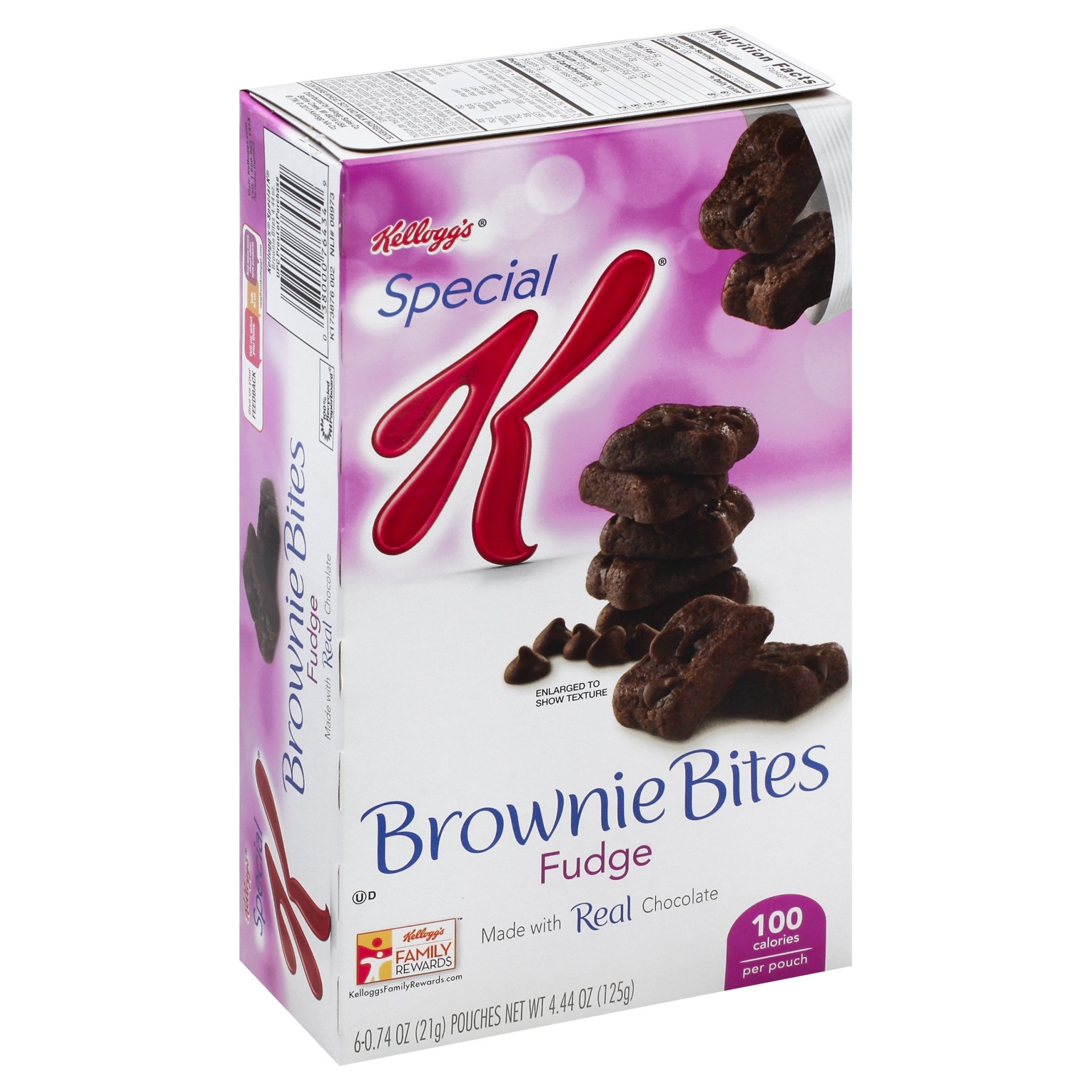slide 1 of 1, Kellogg's Special K Fudge Mini Brownies 6 - .74 oz. Pouches, 6 ct; 0.74 oz