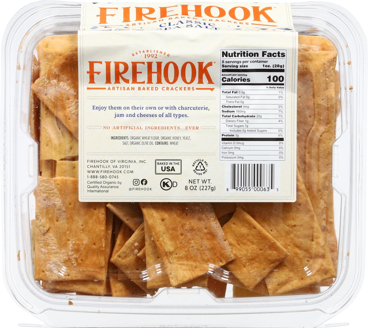 slide 14 of 15, Firehook Organic Classic Sea Salt Artisan Baked Crackers 8 oz, 7 oz