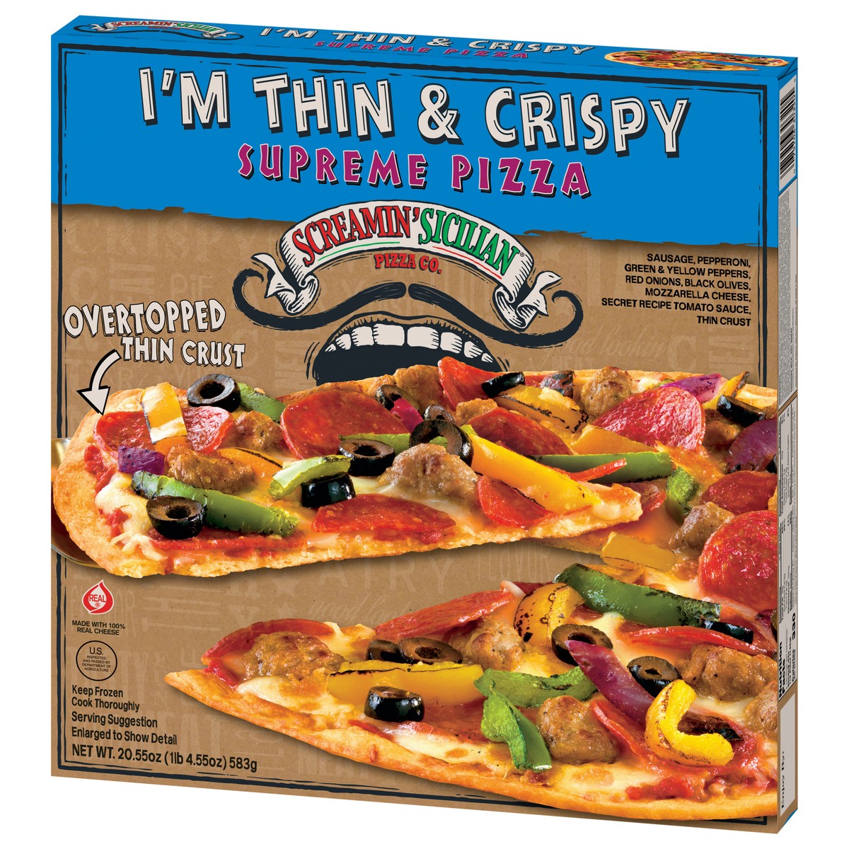 slide 4 of 13, Screamin' Sicilian I'm Thin & Crispy Supreme Pizza 20.55 oz, 20.55 oz