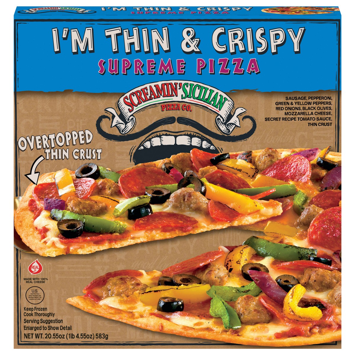 slide 13 of 13, Screamin' Sicilian I'm Thin & Crispy Supreme Pizza 20.55 oz, 20.55 oz