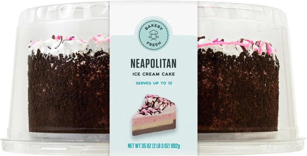 slide 2 of 3, Bakery Fresh Neapolitan Ice Cream Cake, 35 oz