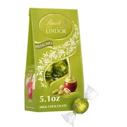 Lindt LINDOR Pistachio Milk Chocolate Candy Truffles Bag
