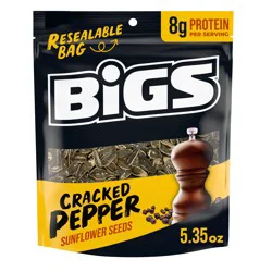 Bigs Cracked Pepper Sunflower Seeds, Keto Friendly Snack, Low Carb Lifestyle, 5.35 oz. Bag