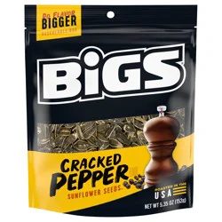 Bigs Cracked Pepper Sunflower Seeds, Keto Friendly Snack, Low Carb Lifestyle, 5.35 oz. Bag