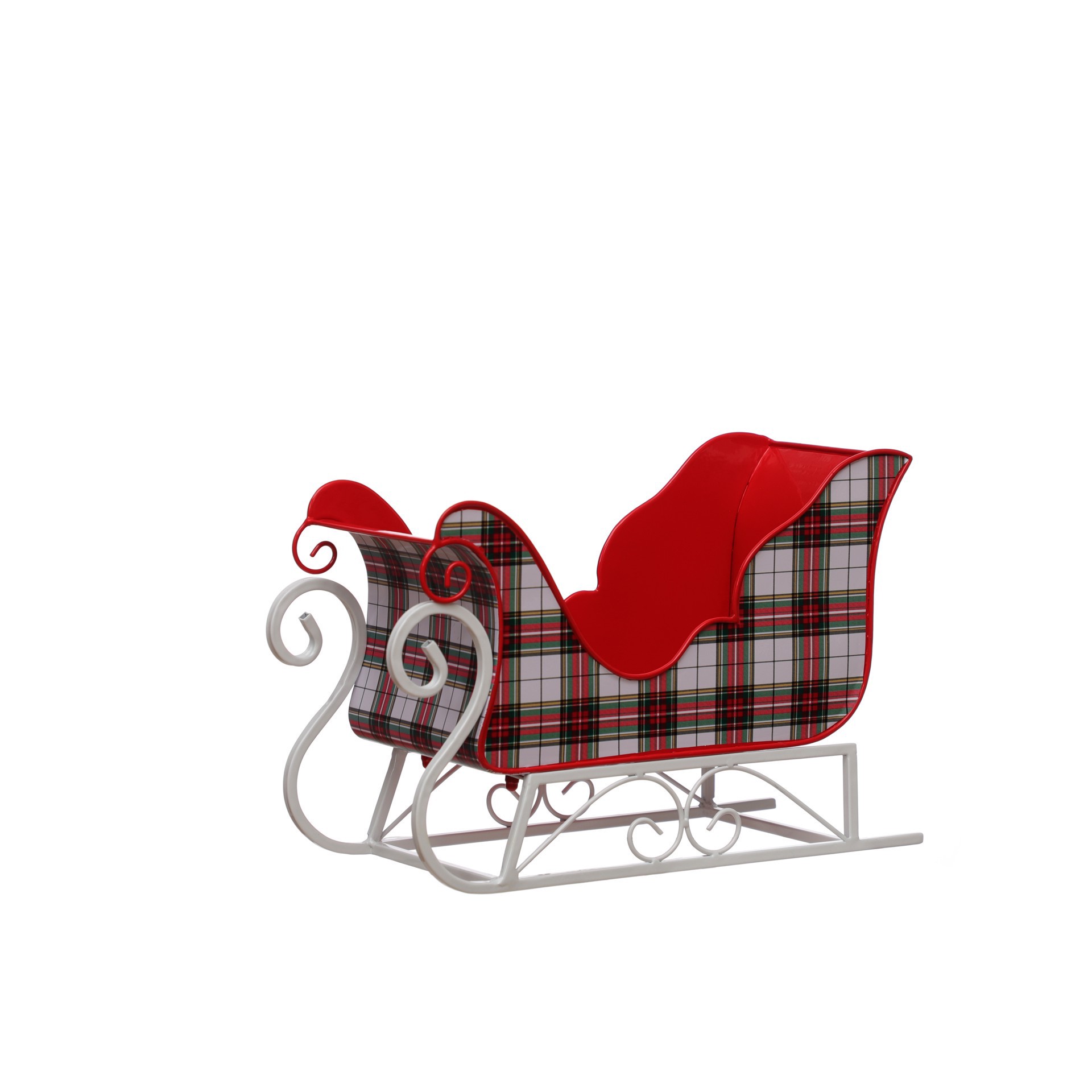slide 2 of 3, 13.5" Plaid Sleigh Tabletop Decor By Ashland, 13.5 in