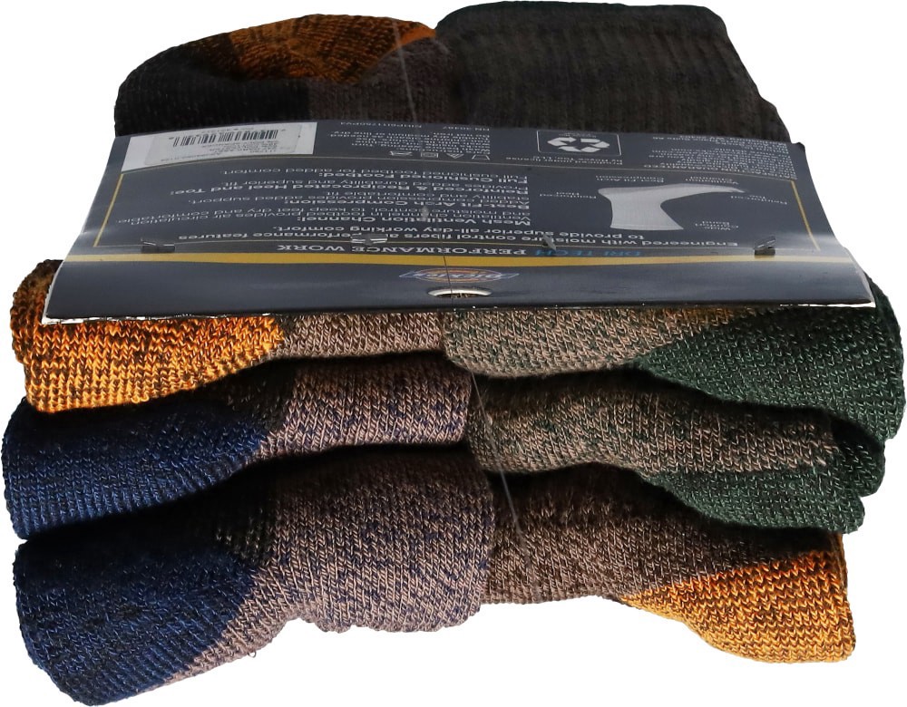 slide 2 of 6, Dickies Dark Assorted Crew Socks Men's 6-12 6 ea, 6 ct