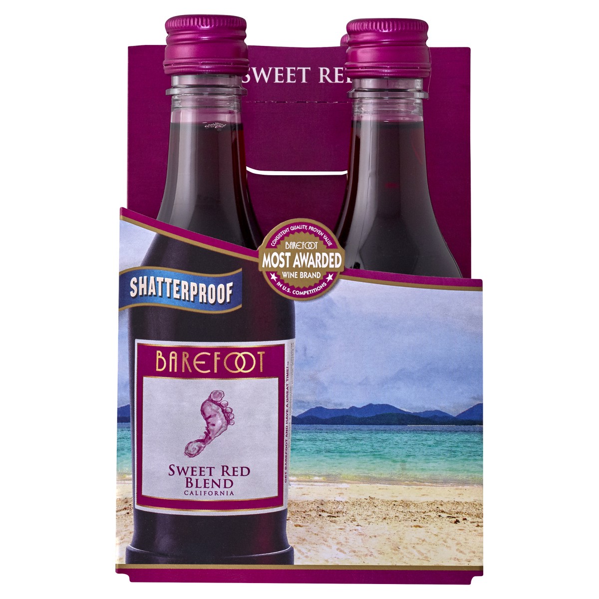 slide 1 of 2, Barefoot Sweet Red, 187 ml