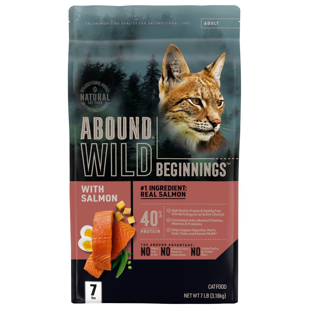 slide 3 of 4, Abound Wild Beginnings Salmon Flavored Dry Cat Food, 7 lb