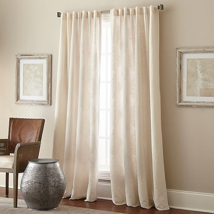 slide 1 of 2, Baxton Studio Talia Rod Pocket/Back Tab Window Curtain Panel - Ivory, 95 in