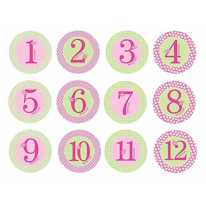 slide 1 of 3, Pearhead Baby Girl First Year Belly Stickers, 1 ct