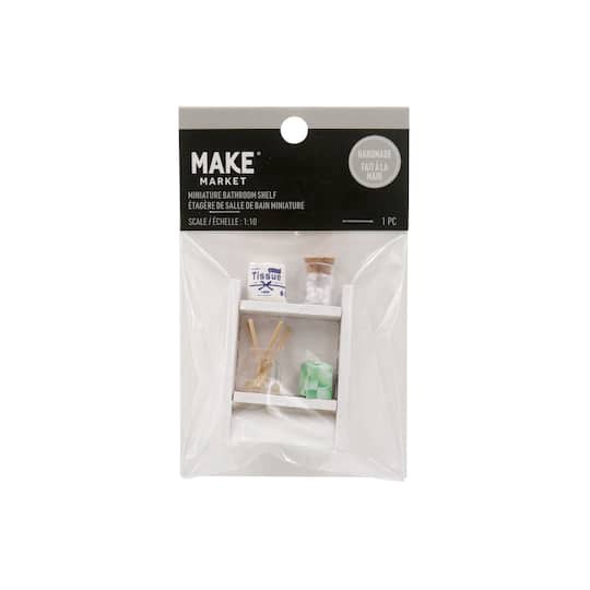 slide 1 of 3, Miniature Bathroom Shelf By Make Market, 1.44 in x 0.54 in x 3.68 in