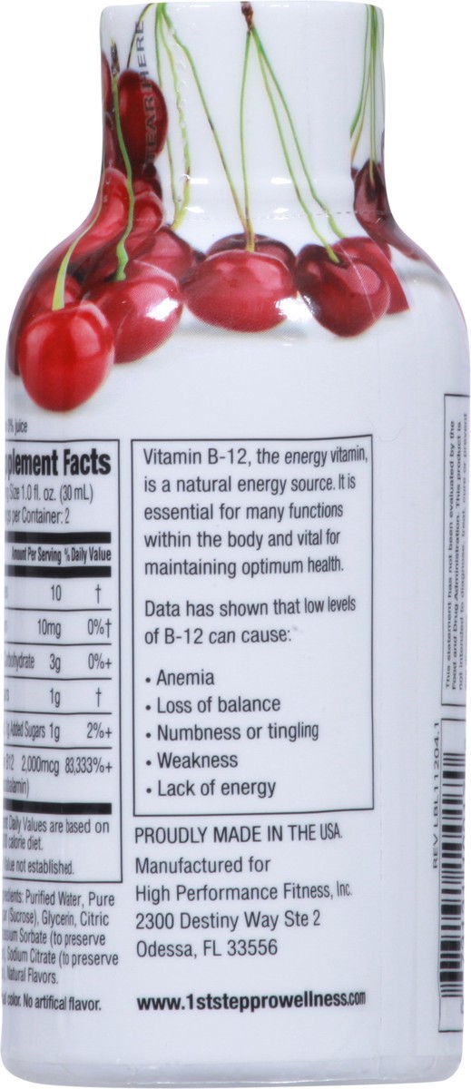 slide 10 of 10, 1st Step Pro Wellness Cherry Charge B-12 Boost 2 oz, 2 oz