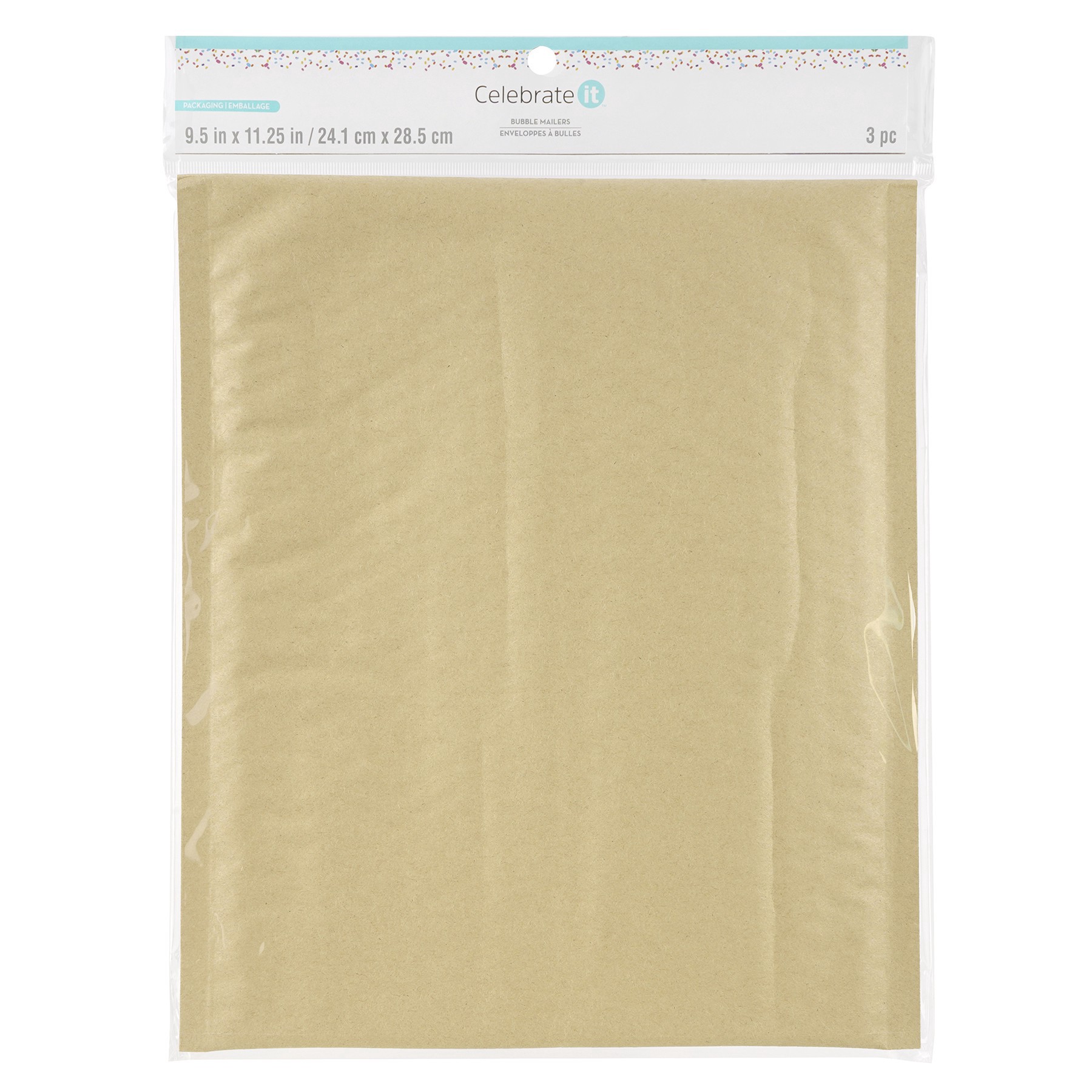 slide 3 of 3, 9.5" X 11.25" Bubble Mailers By Celebrate It, 3ct., 3 ct