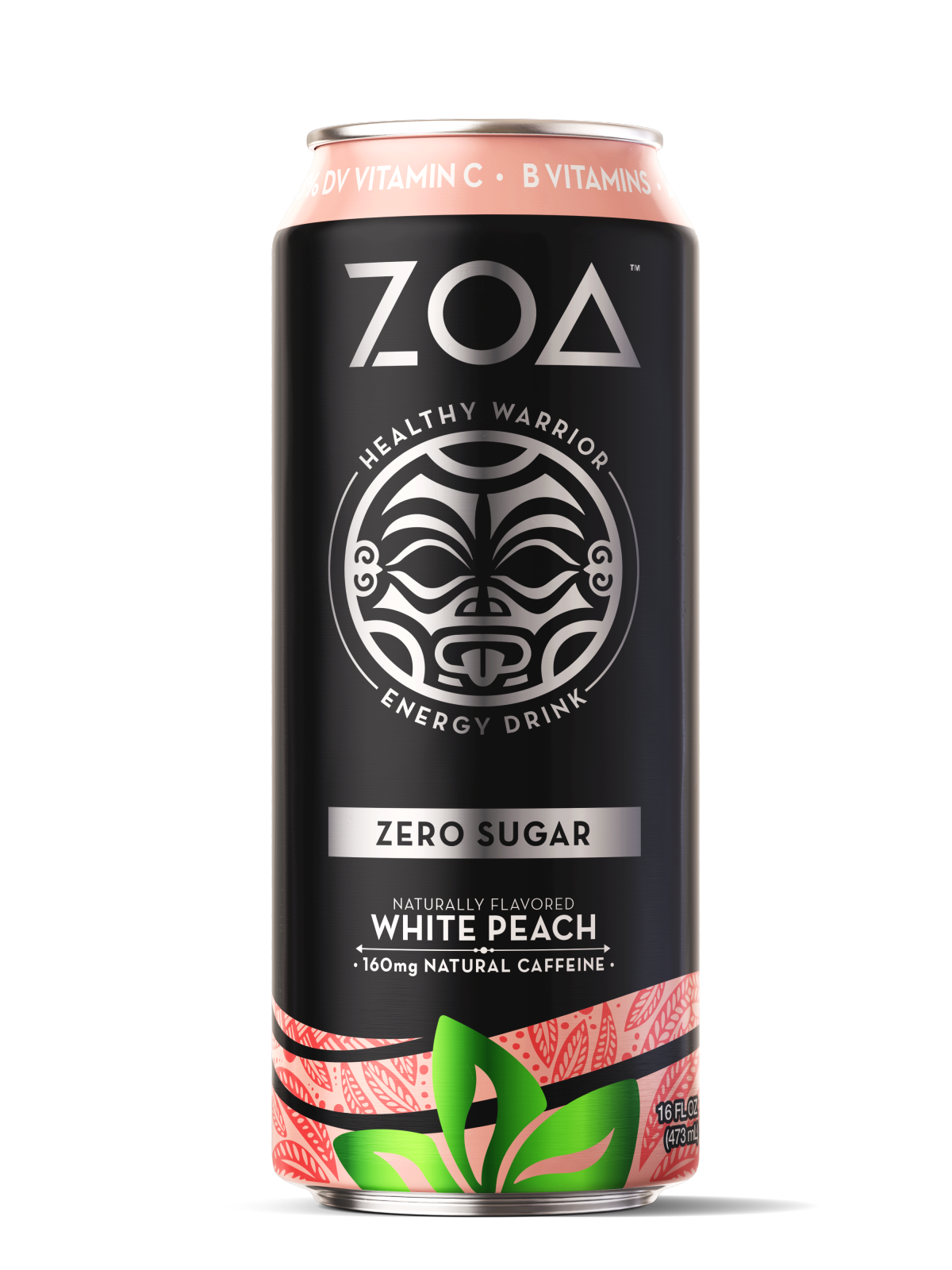 slide 1 of 1, ZOA Zero Sugar White Peach, 16 oz