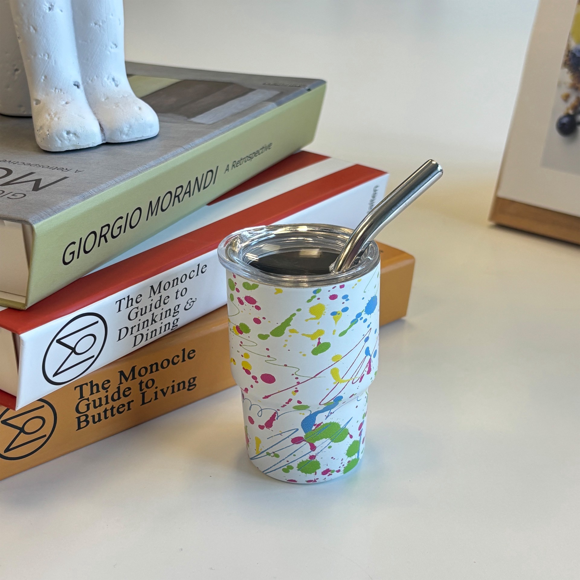 slide 4 of 5, 3oz. Mini White Splatter Stainless Steel Insulated Tumbler By Ashland, 3 oz