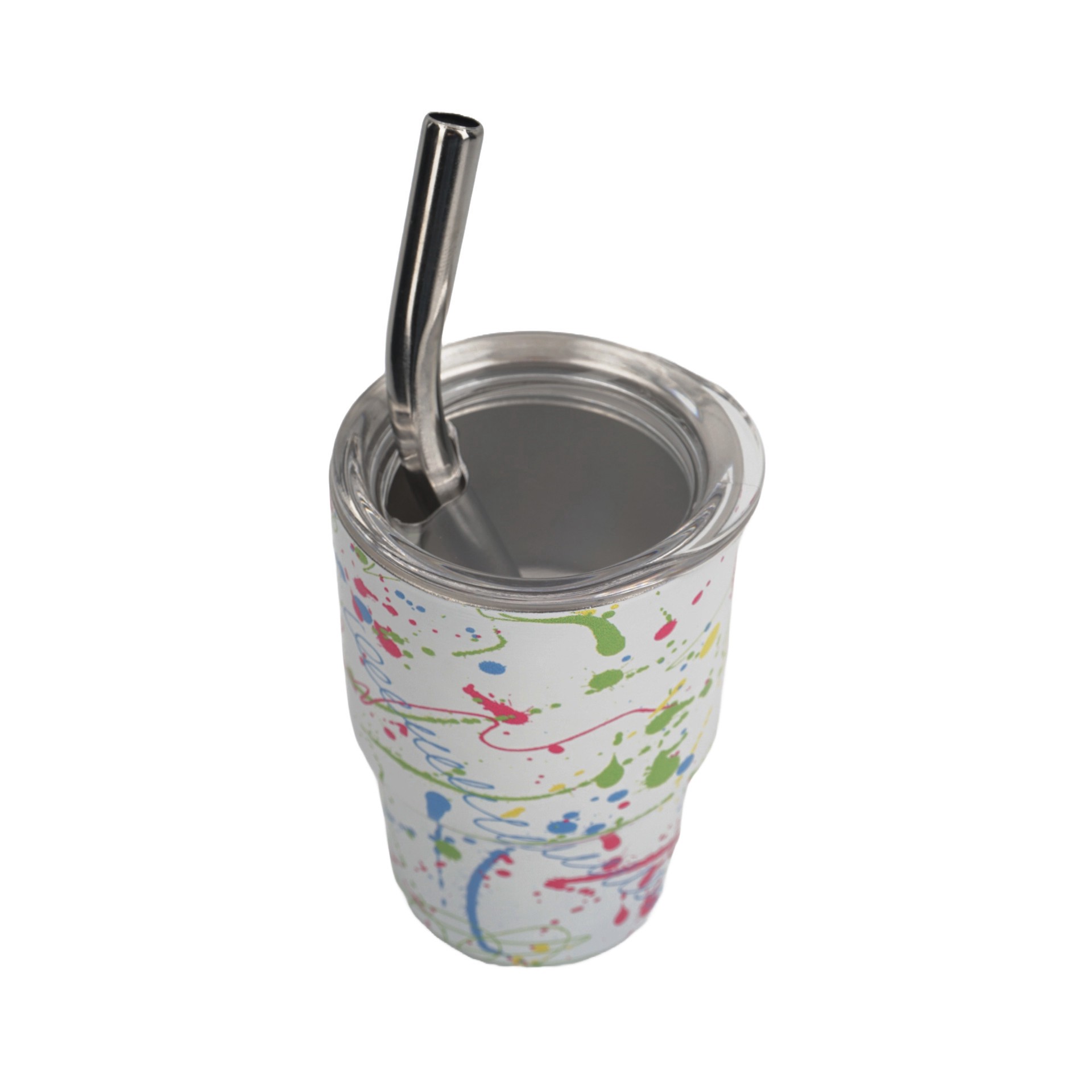slide 2 of 5, 3oz. Mini White Splatter Stainless Steel Insulated Tumbler By Ashland, 3 oz