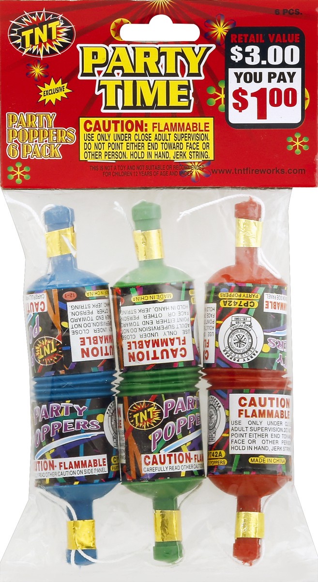 slide 2 of 2, TNT Party Poppers - EA, 1 ct