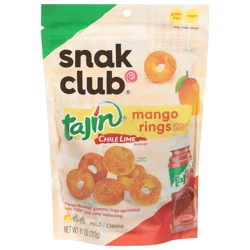 Snak Club Mild Tajin Chile Lime Seasoned Mango Rings 11 oz
