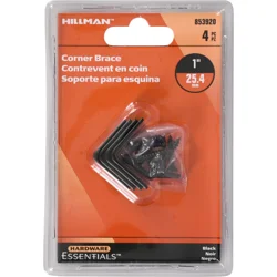 Hillman Corner Brace Black 1" x 1/2"