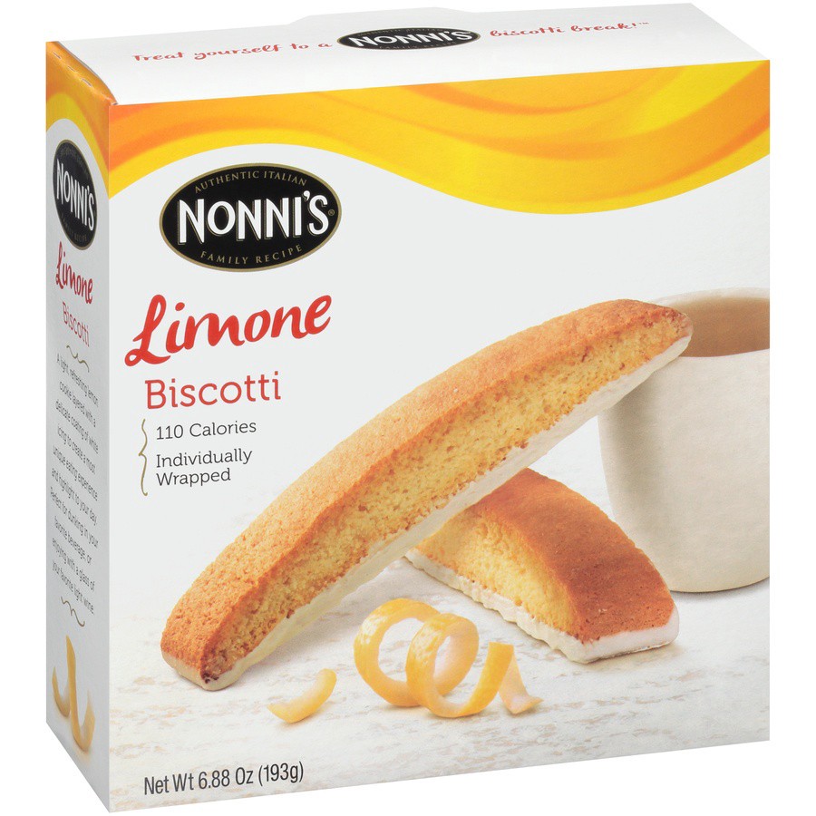 slide 2 of 8, Nonni's Limone Biscotti, 6.88 oz