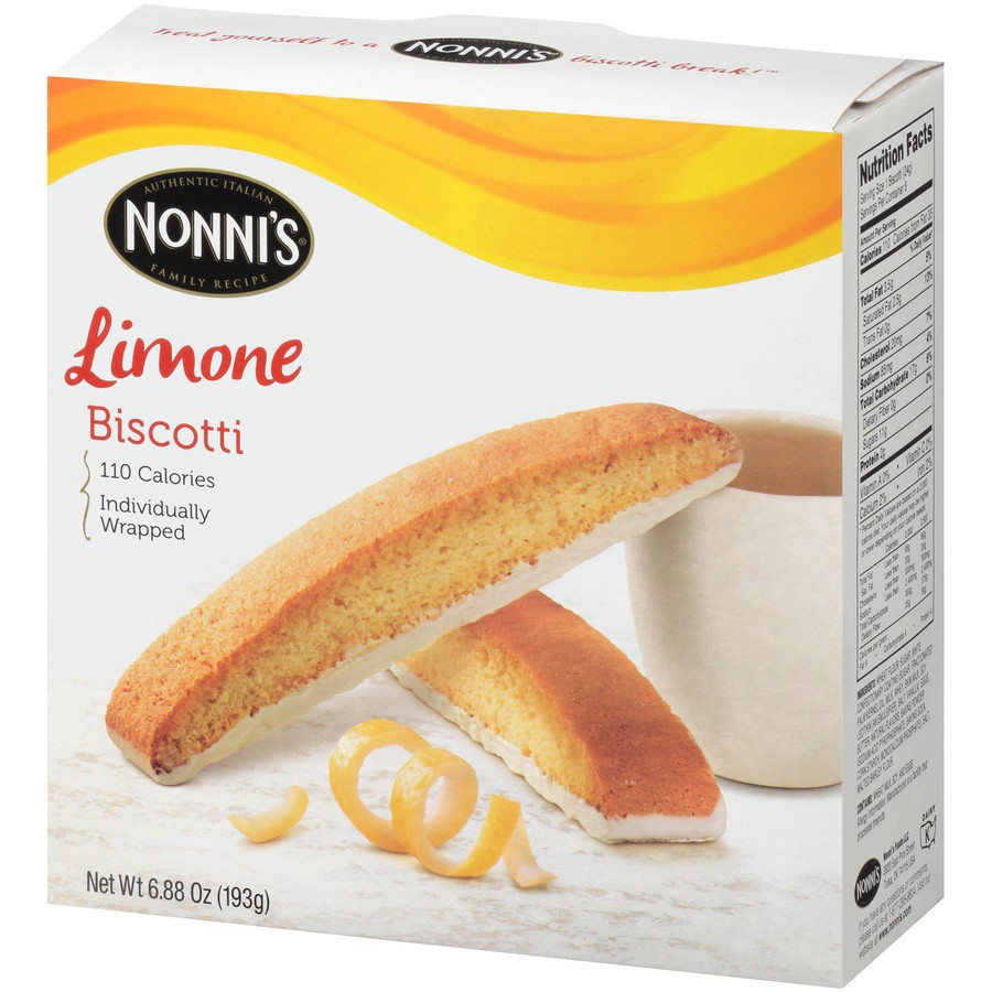 slide 3 of 8, Nonni's Limone Biscotti, 6.88 oz