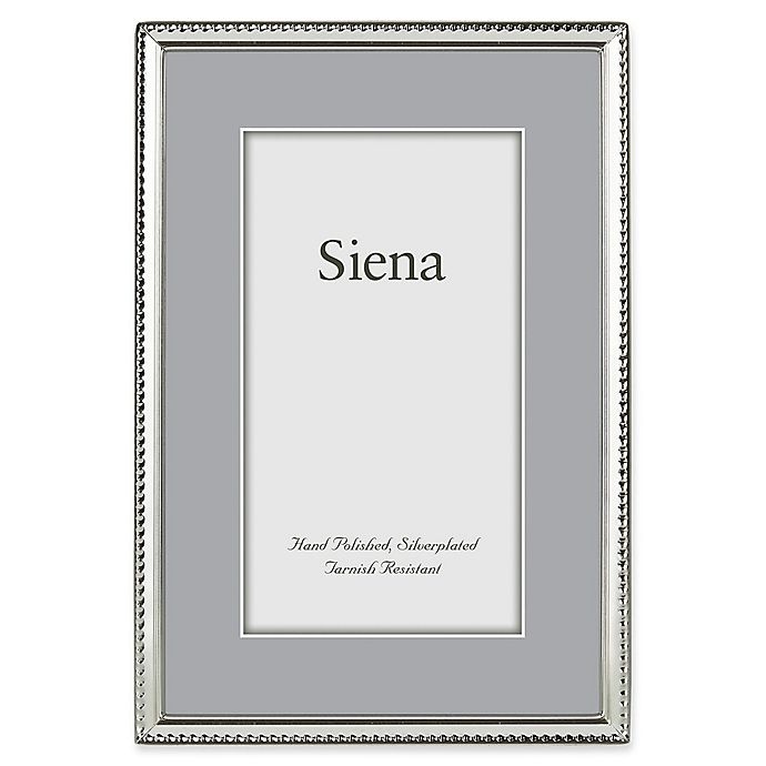 slide 1 of 1, Siena Narrow Bead Silver-Plated Picture Frame, 4 in x 6 in