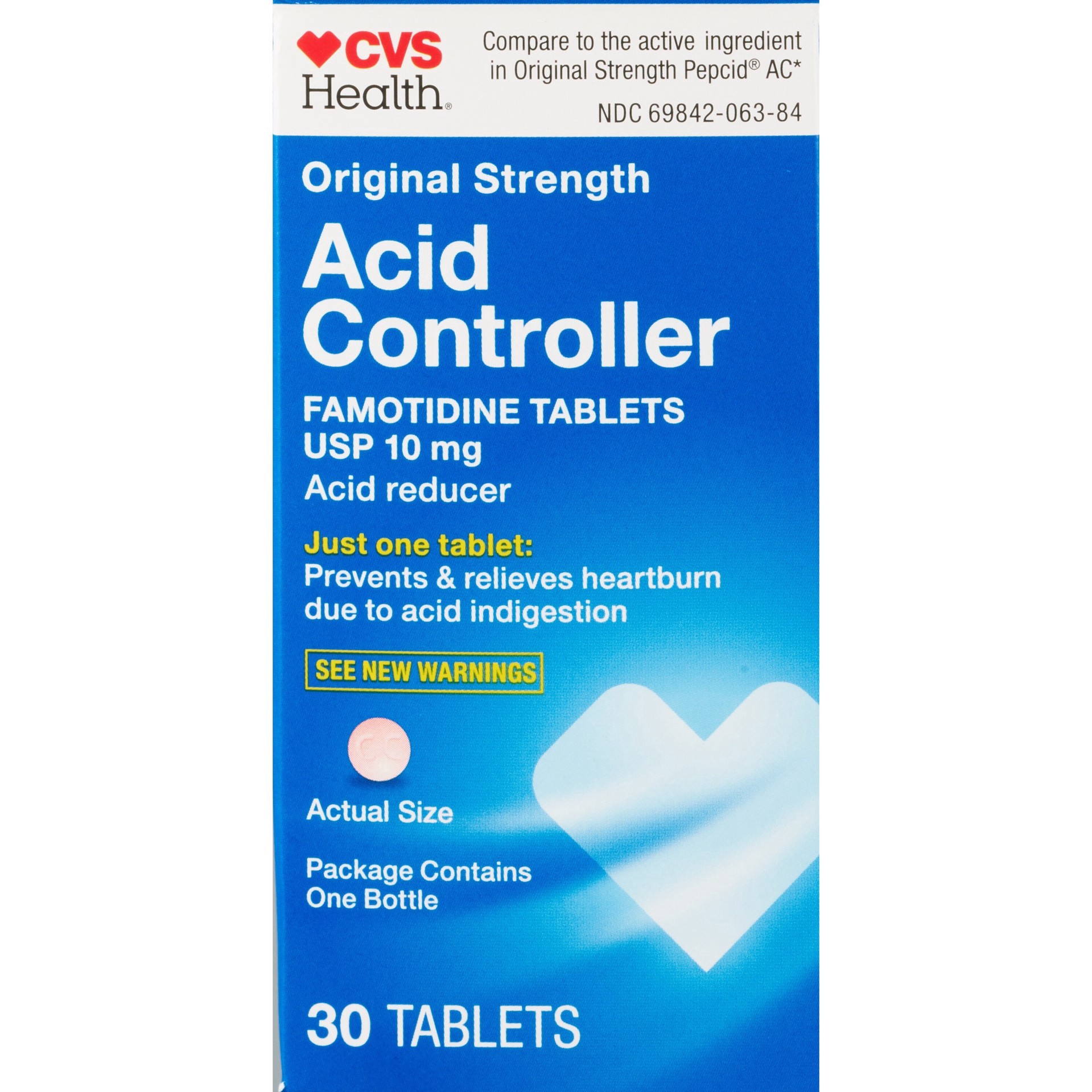 slide 1 of 1, Cvs Health Acid Controller Tablets, 30 Ct, 30 ct