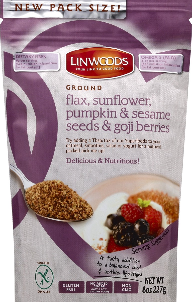 slide 2 of 2, Linwoods Flax, Sunflower, Pumpkin & Sesame Seeds & Goji Berries 8 oz, 8 oz