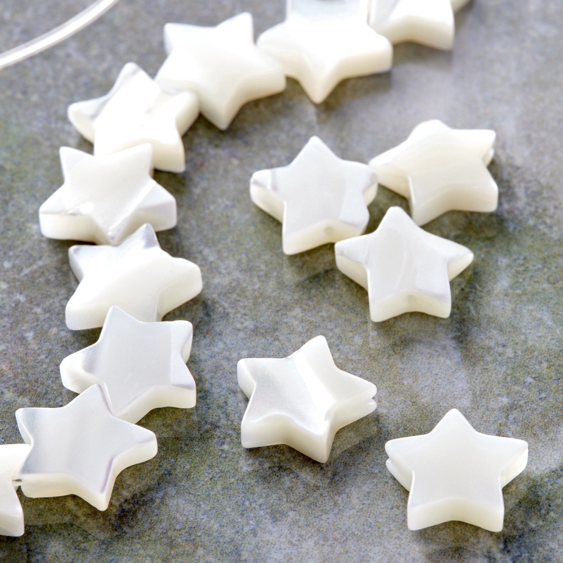 slide 2 of 4, Natural White Shell Star Beads, 10mm By Bead Landing, 10mm