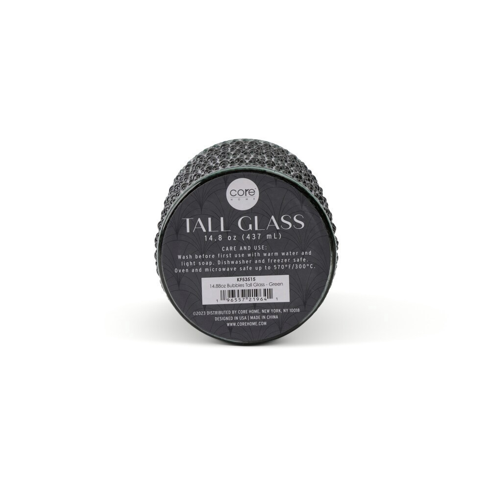 slide 4 of 4, Core Home Bubbles Cooler Glass - Green, 1 ct
