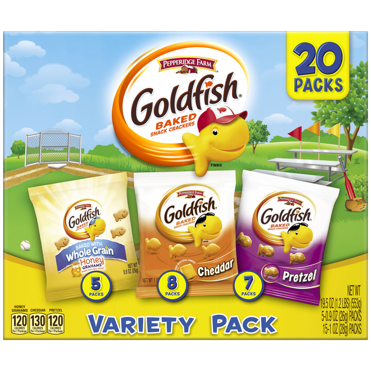 slide 3 of 4, Goldfish Baked Snack Crackers Variety Pack, 20 ct