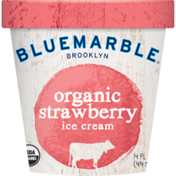 slide 1 of 1, Blue Marble Strawberry Ice Cream, 14 fl oz