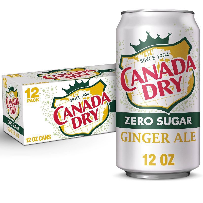 slide 1 of 5, Canada Dry Zero Sugar Ginger Ale Soda, 12 fl oz cans, 12 pack, 12 ct; 12 oz