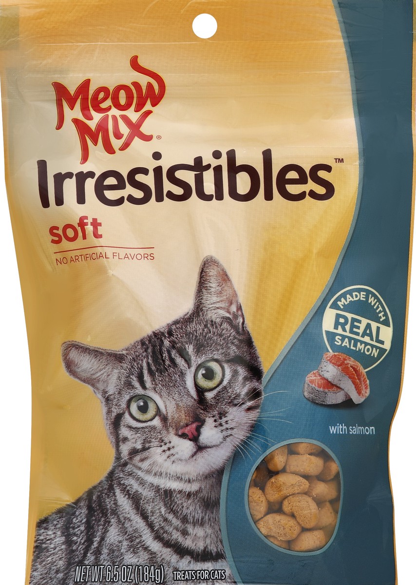 slide 5 of 6, Meow Mix Irresistibles Salmon Flavor - Soft Cat Treats, 6.5 oz