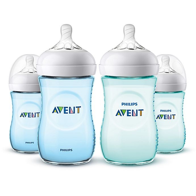 slide 1 of 2, Philips Avent Natural Bottle - Blue/Teal, 4 ct