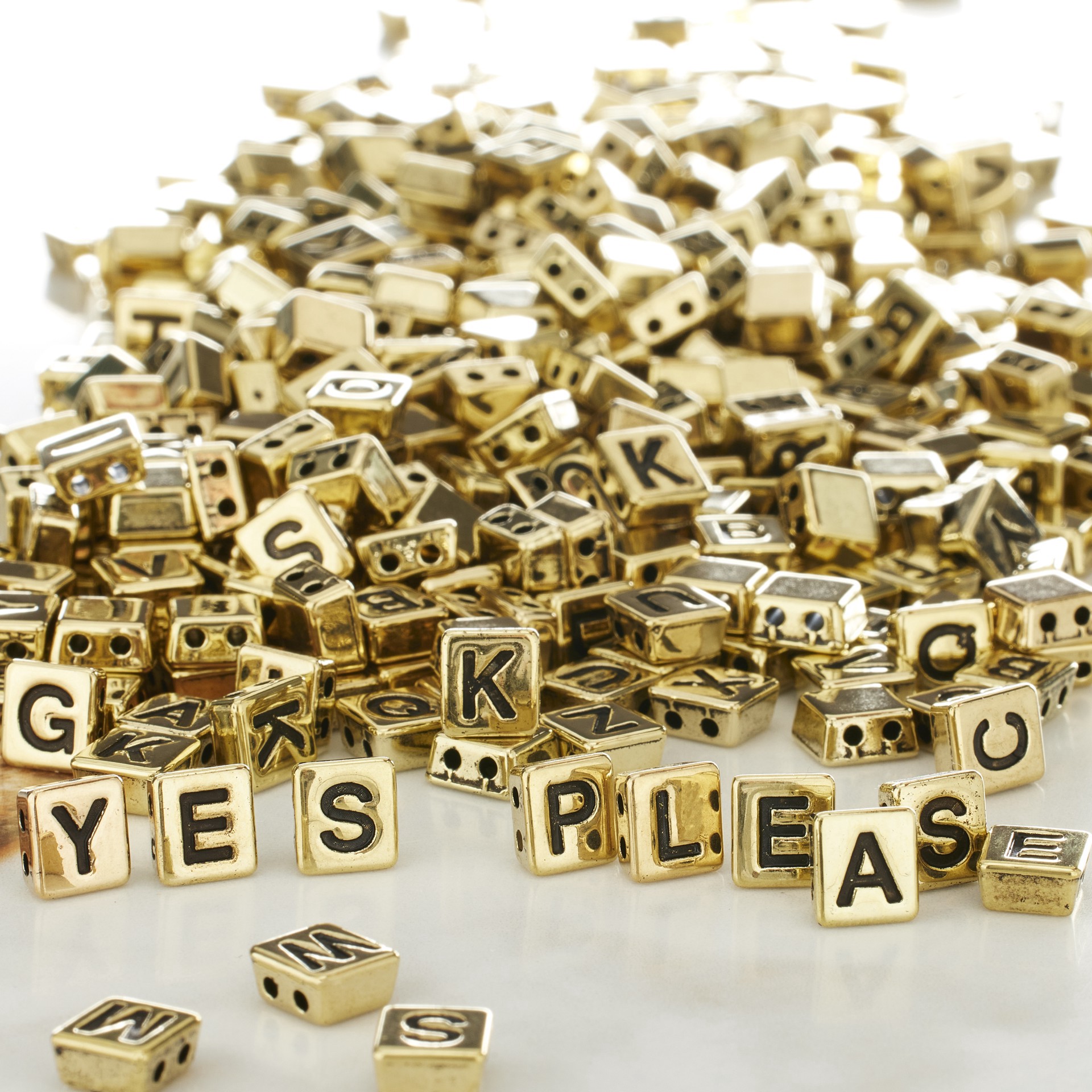 slide 2 of 4, Gold Alphabet Plastic Craft Beads, 8mm By Bead Landing, 8mm