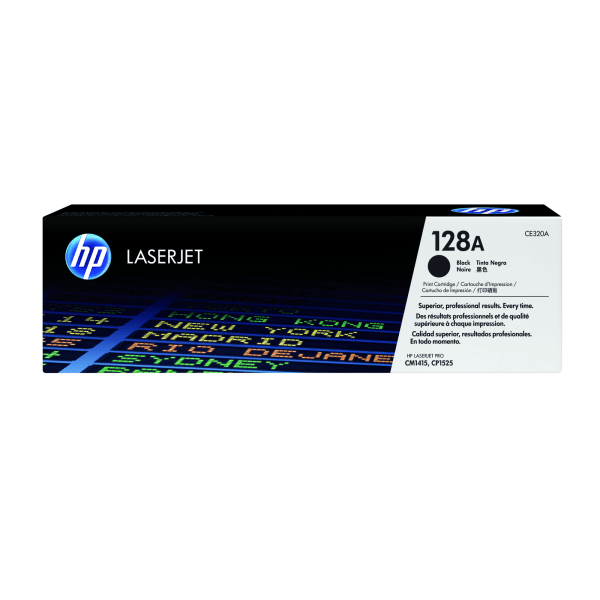 slide 1 of 5, HP 128A, Black Original Toner Cartridge (Ce320A), 1 ct