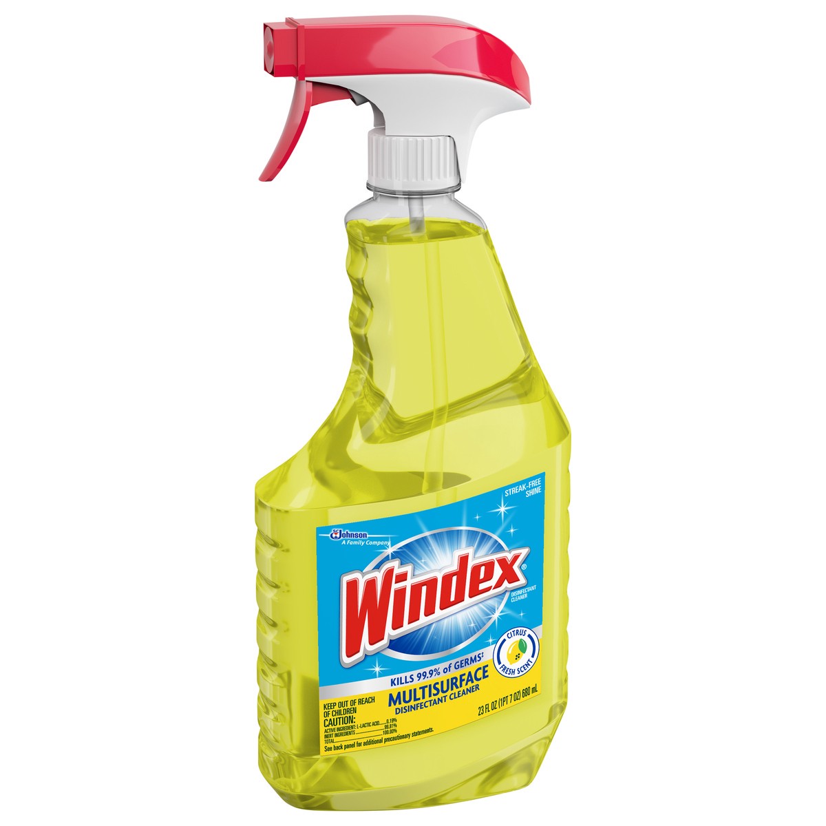 slide 5 of 5, Windex Disinfectant Cleaner Multi-Surface Citrus Fresh, Spray Bottle, 23 fl oz, 23 fl oz