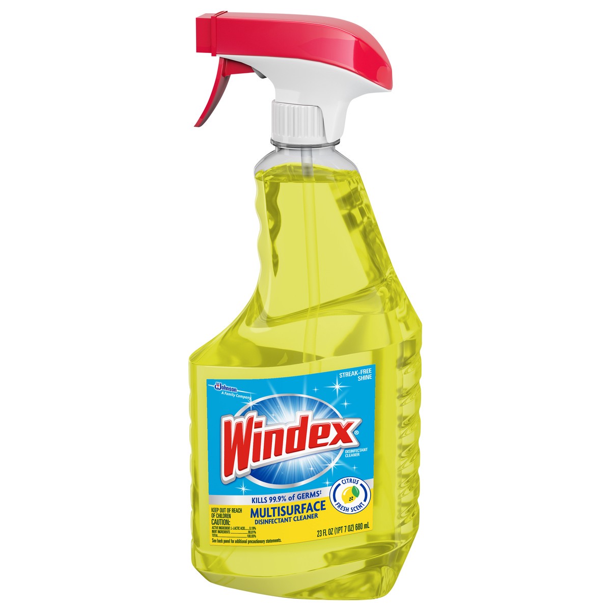 slide 4 of 5, Windex Disinfectant Cleaner Multi-Surface Citrus Fresh, Spray Bottle, 23 fl oz, 23 fl oz