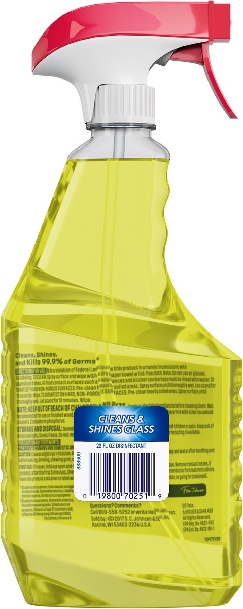 slide 3 of 5, Windex Disinfectant Cleaner Multi-Surface Citrus Fresh, Spray Bottle, 23 fl oz, 23 fl oz