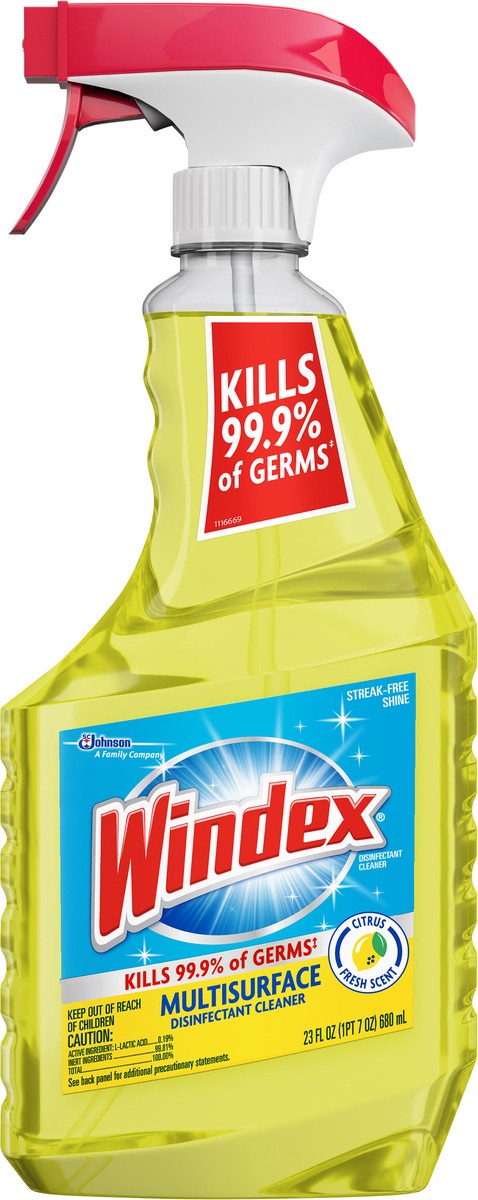 slide 2 of 5, Windex Disinfectant Cleaner Multi-Surface Citrus Fresh, Spray Bottle, 23 fl oz, 23 fl oz