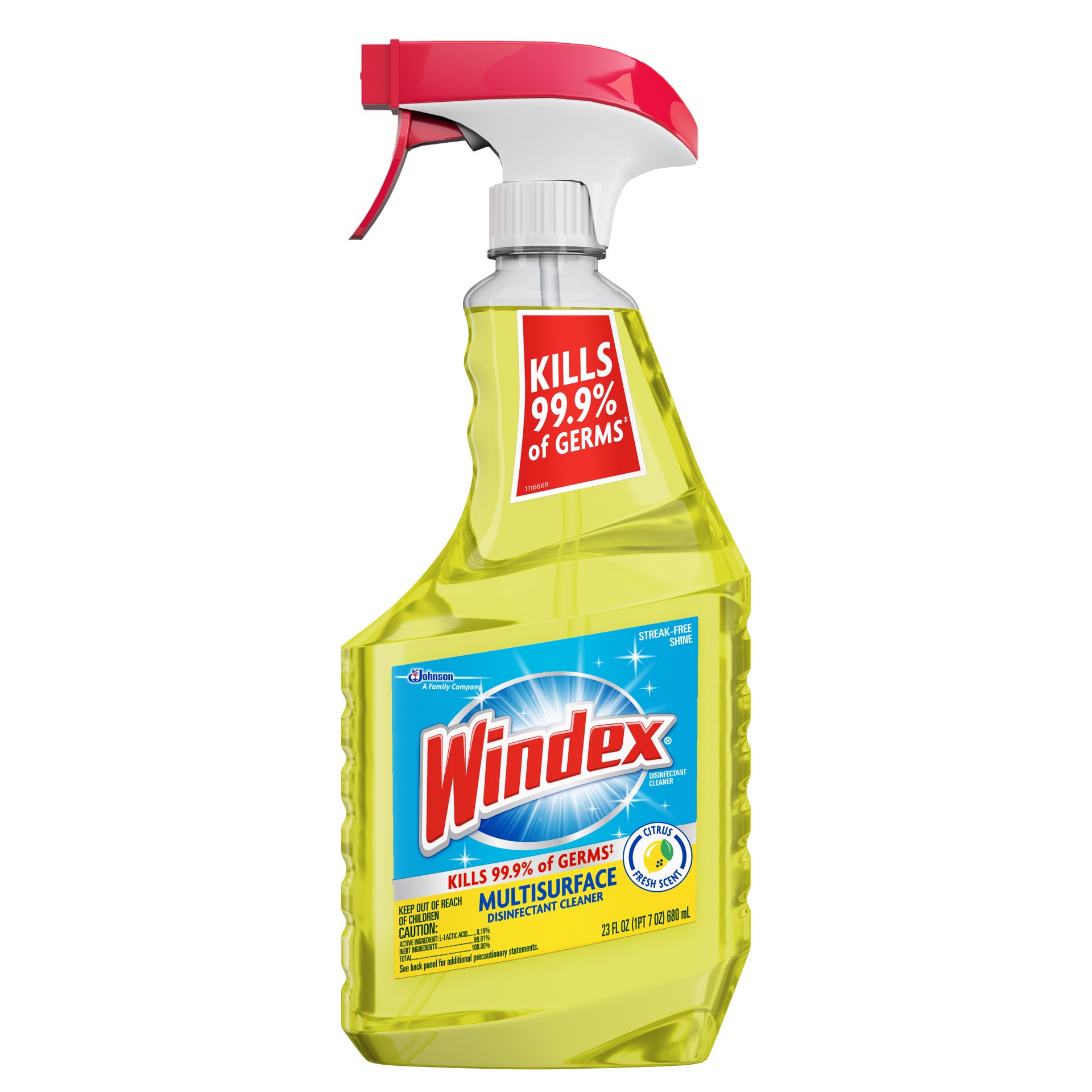 slide 1 of 5, Windex Disinfectant Cleaner Multi-Surface Citrus Fresh, Spray Bottle, 23 fl oz, 23 fl oz