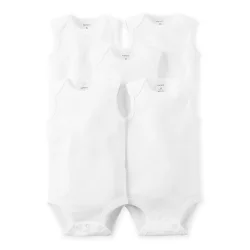 Carter's Baby 5-Pack Sleeveless Bodysuits - White, 12M