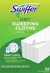 Swiffer Sweep + Mop, Dry Pads Refill, Floor Cleaner, Cleaning Cloths, Unscented, 52ct