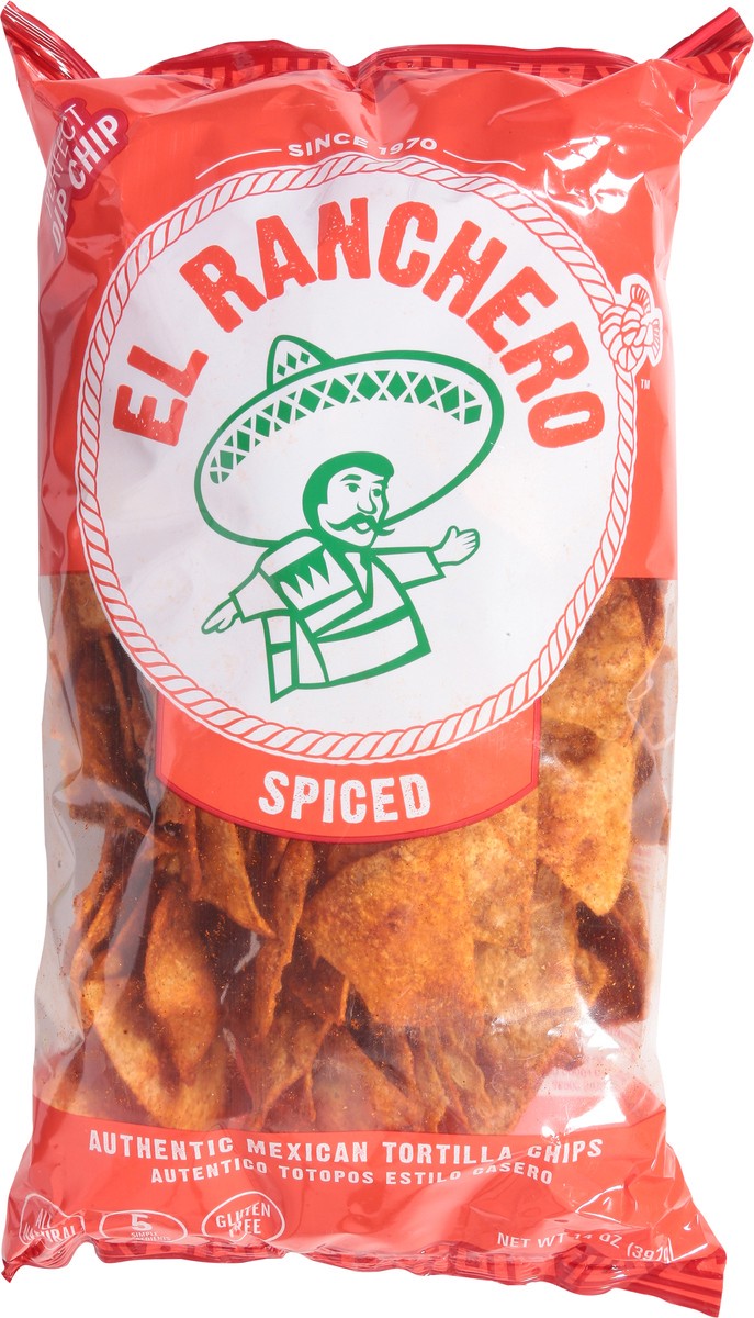 slide 2 of 13, El Ranchero Spiced Tortilla Chips 14 oz, 14 oz